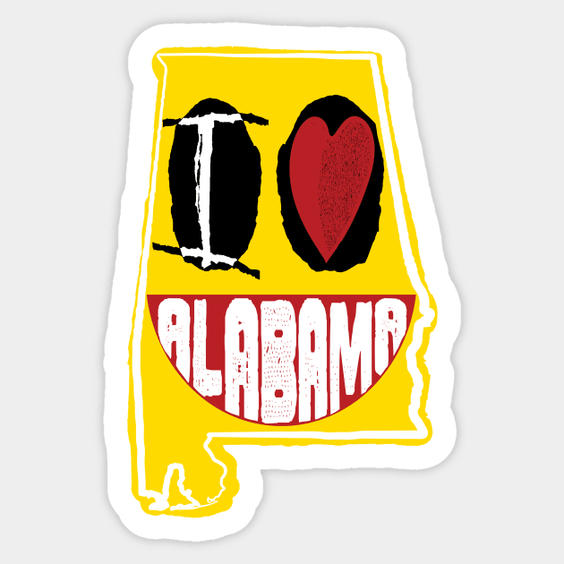 I Love Alabama Smiling Happy Face Sticker by pelagio